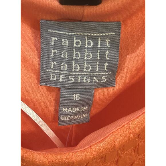 NWT Rabbit Rabbit Rabbit Coral/Orange Dress size 16 - Picture 2 of 4